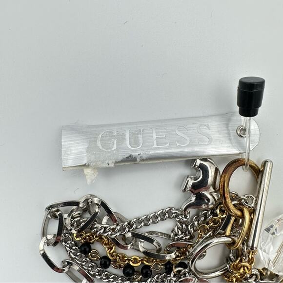 Guess Elephant Charm 3 Chain Bracelet Silver Gold - Picture 4 of 6